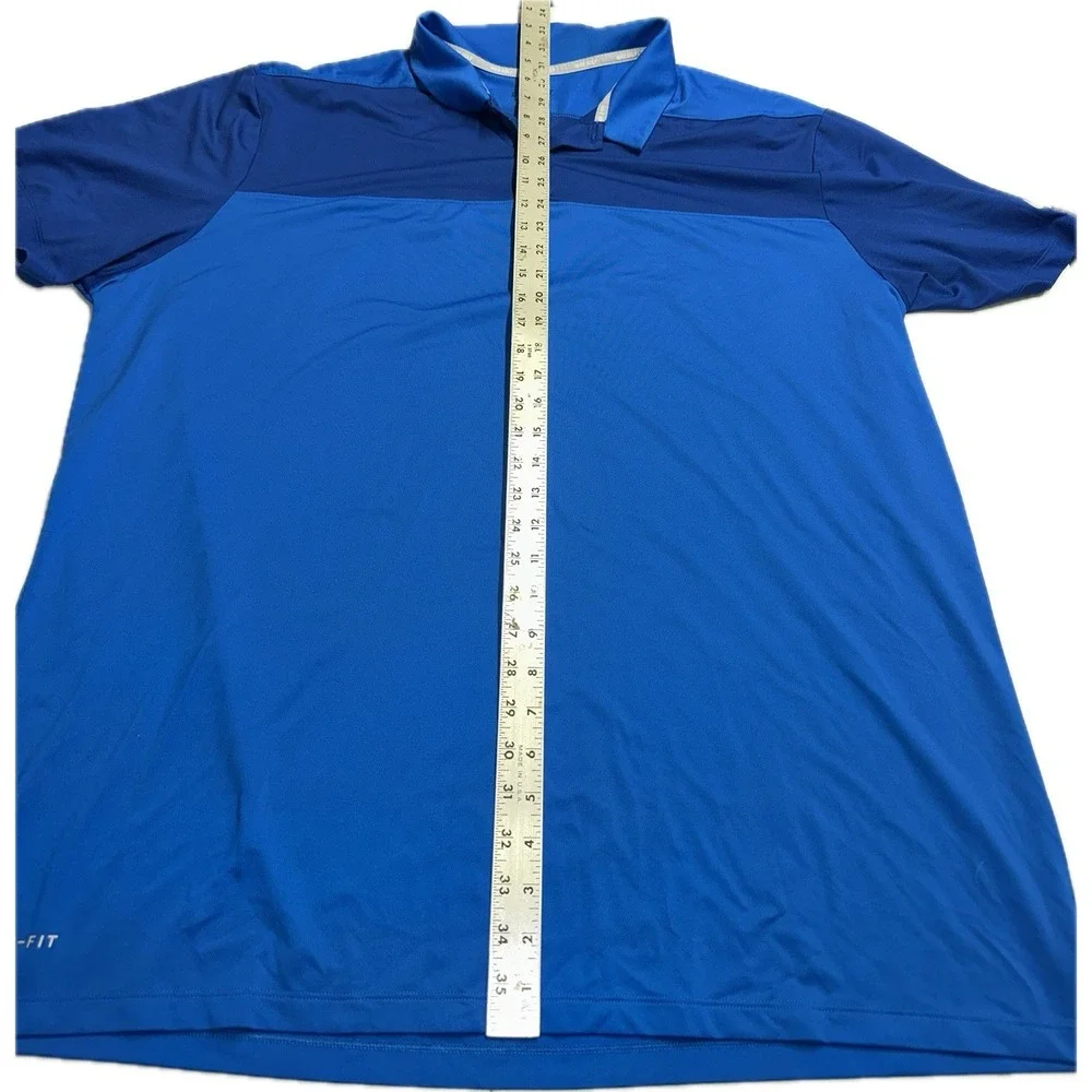 Nike Blue Color Block‎ Dri Fit Golf Short Sleeve Men's Size 2XL Polo Shirt